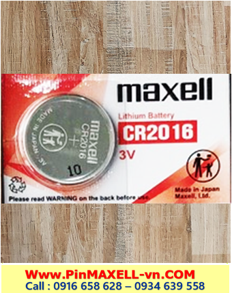 Maxell CR2016, Pin 3v Lithium Maxell CR2016 Made in Japan _1viên
